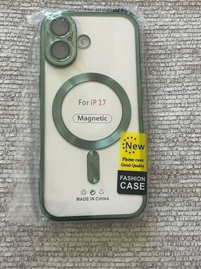 Green Magnetic TPU transparent soft mobile phone case iPhone 17